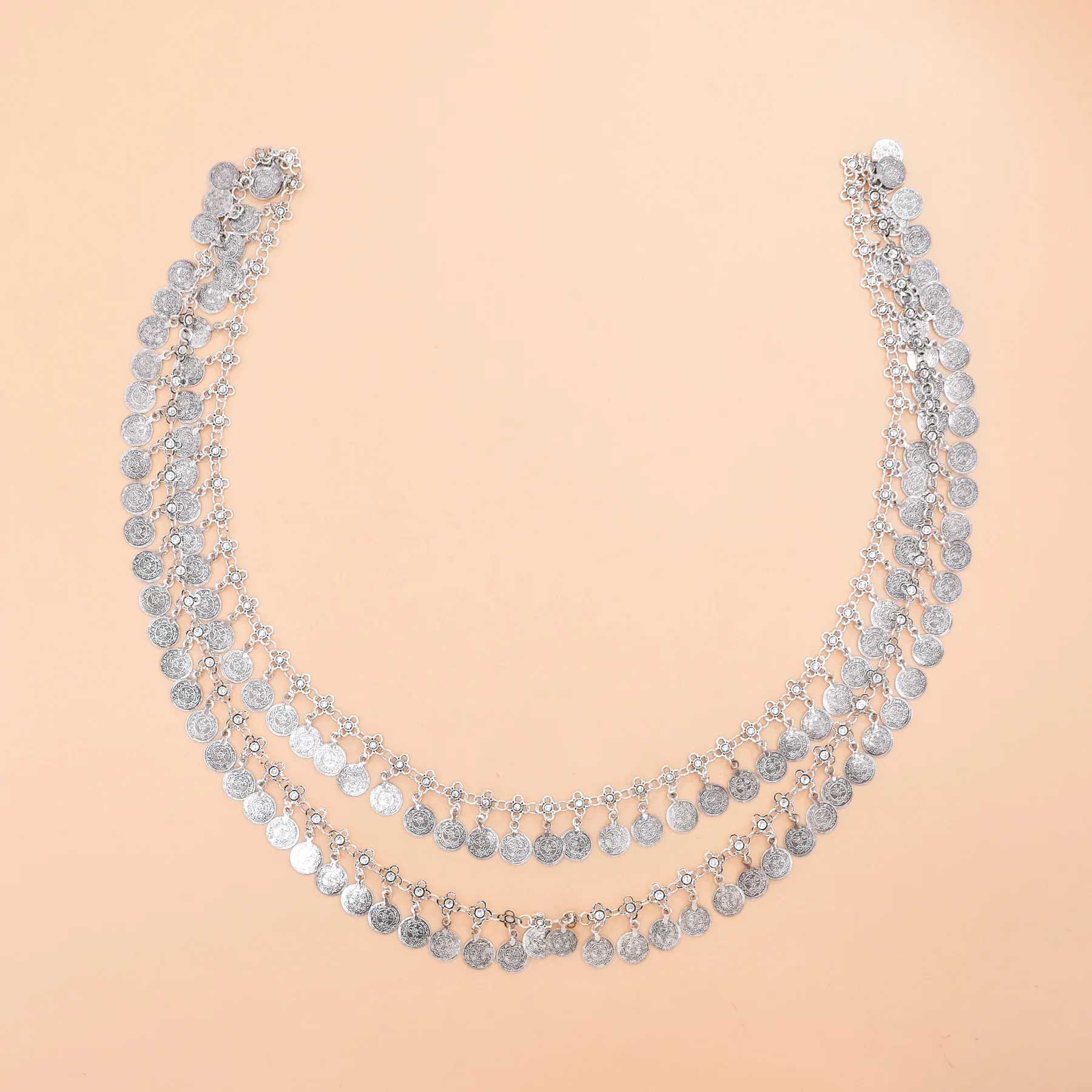 Silvery Alloy Coins Tassel Sho - Ethnic Fashion Pakistan review and price