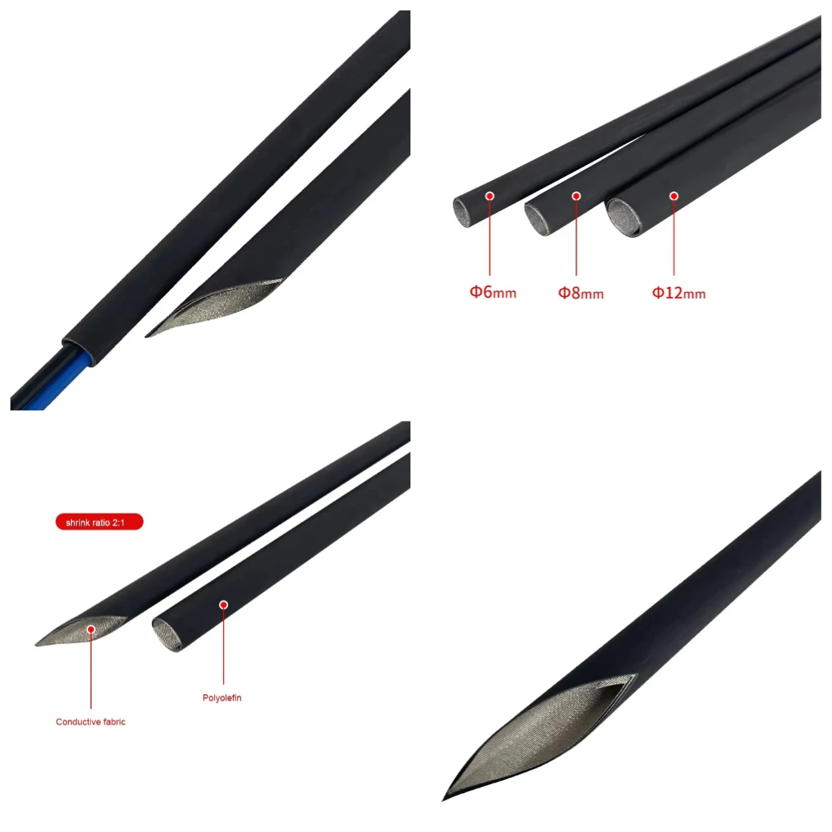 6-12mm Black Heat Shrink Tube Roll Cable Management Insulation Heat Shrinkable Tubing