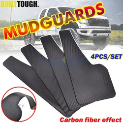 Universal Frente e traseira Mud Flaps, Splash Guards, Para-lamas, Efeito De Fibra De Carbono, Mudflaps, Carro, Auto, Van, SUV, Acessórios Pickup, 4Pcs Set