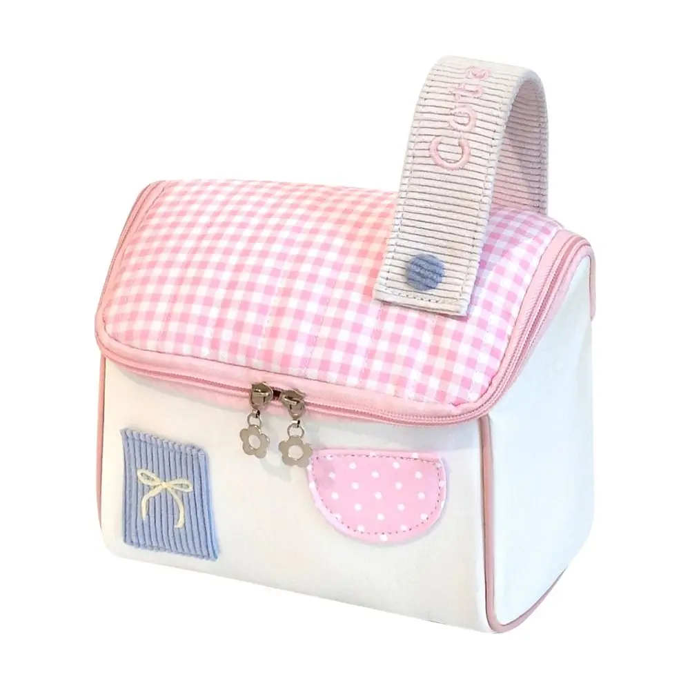 

Thicken Dopamine Color Makeup Bag House Shape Large Capacity Travel Storage Bag Portable Washing Bag Travel Use