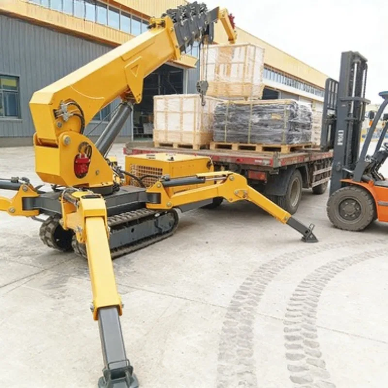 2026 Hot Selling Small Crawler Spider Crane Telescopic Arm 3T Spider Crane Applied to High Rise Construction Operation