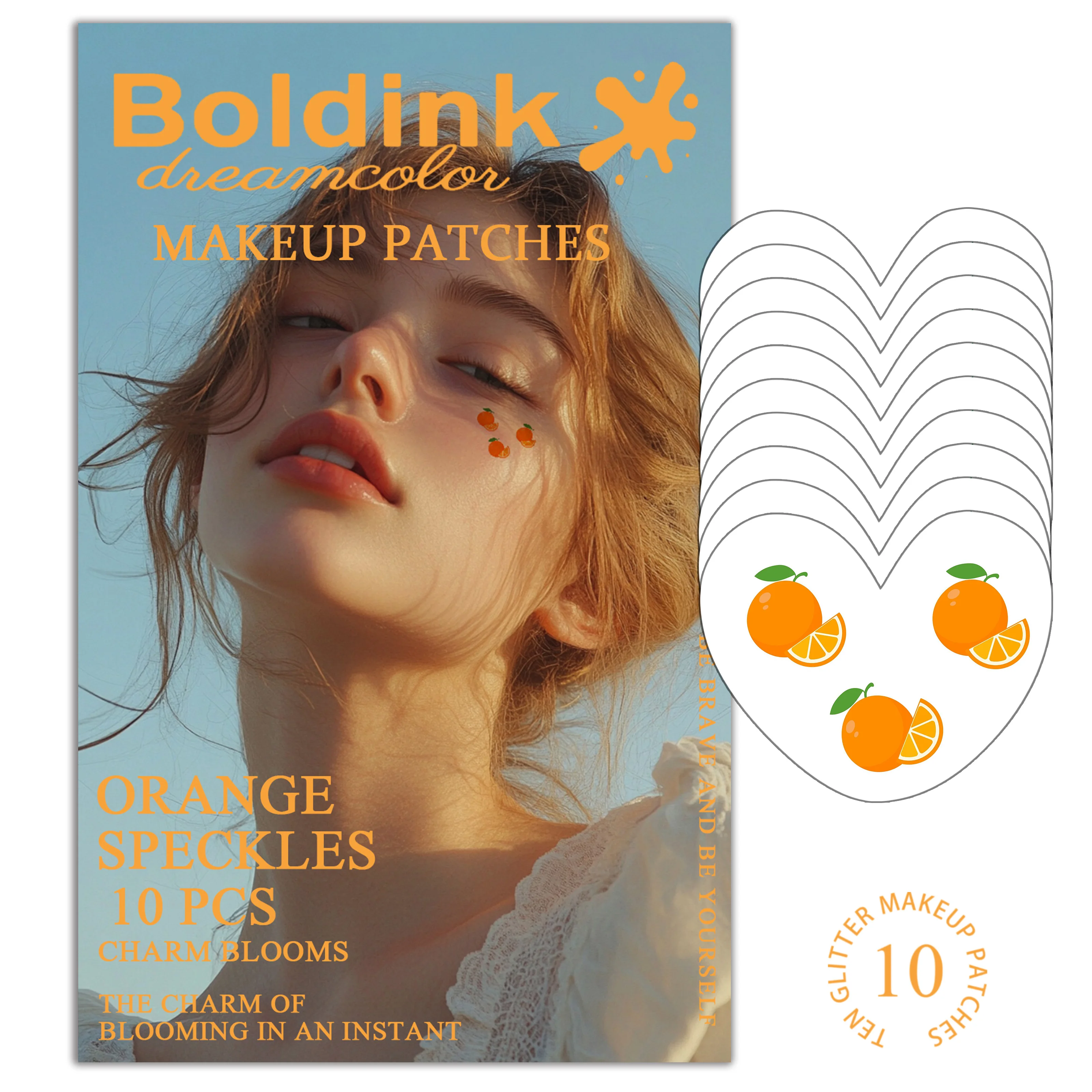 

Boldink Orange Light Makeup Patch - Summer Fresh Makeup | Instantly brightens the skin 10pcs