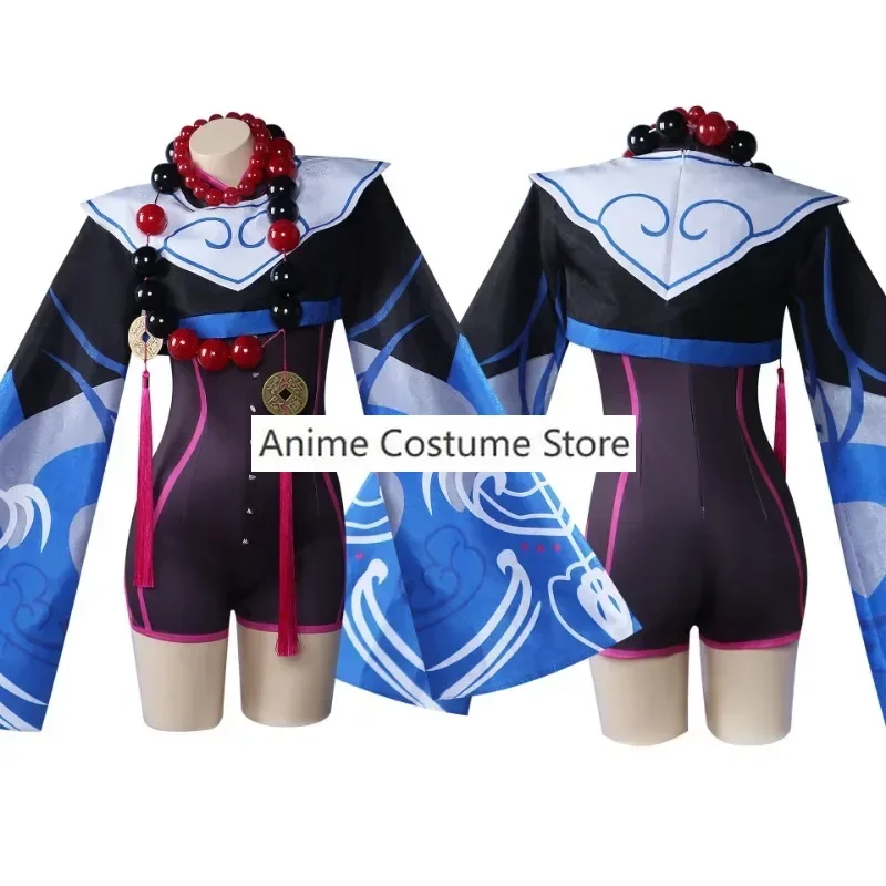 ชุดจั๊มสูทลายซอมบี้สำหรับชุดคอสเพลย์ผู้หญิงชุดเครื่องประดับสร้อยคออะนิเมะซอมบี้สไตล์โบราณไม่มีที่ไหนยุ่งเหยิง