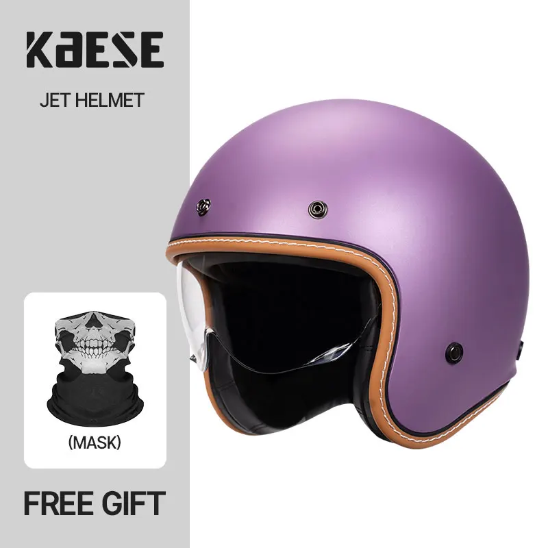 Low Profile Purple Men Women Retro Jet Motorcycle Helmet Small Shell 3/4 Open Face Casque Capacete Casco Motos Hombre