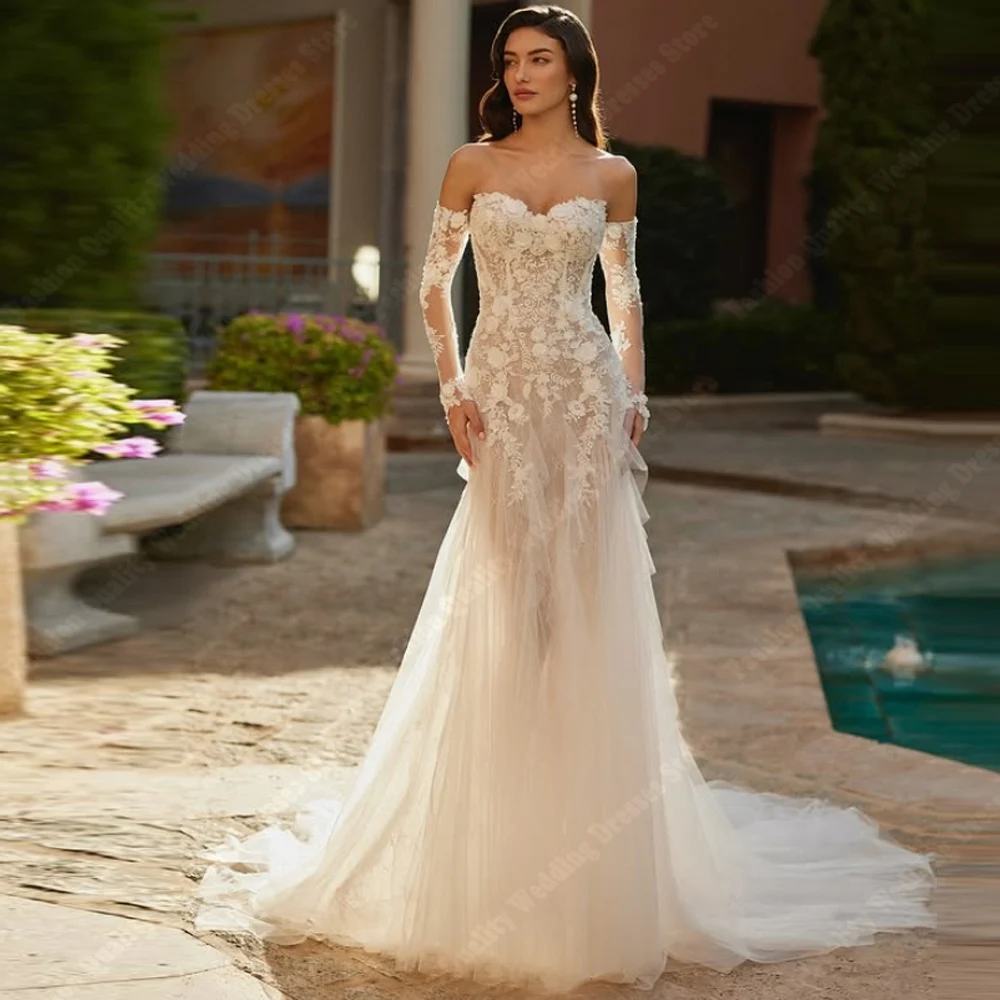 オフショルダーの女性のウェディングドレスセクシーなマーメイドブライダルドレス婚約宴会プリンセス Vestidos デノビアス 2025 カスタマイズ