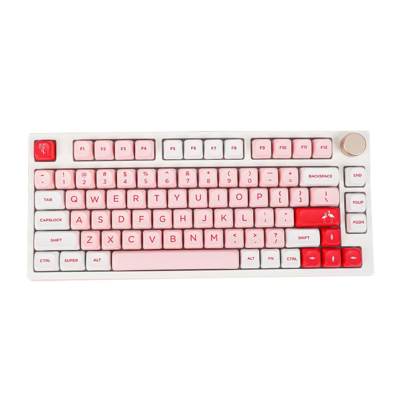 137 Keys Flamingo Keycaps for Mechanical Keyboard PBT Dye Sublimation KOA Height Ball Keys Pink AULA F75 Ajazz GK61 Anne Pro 2
