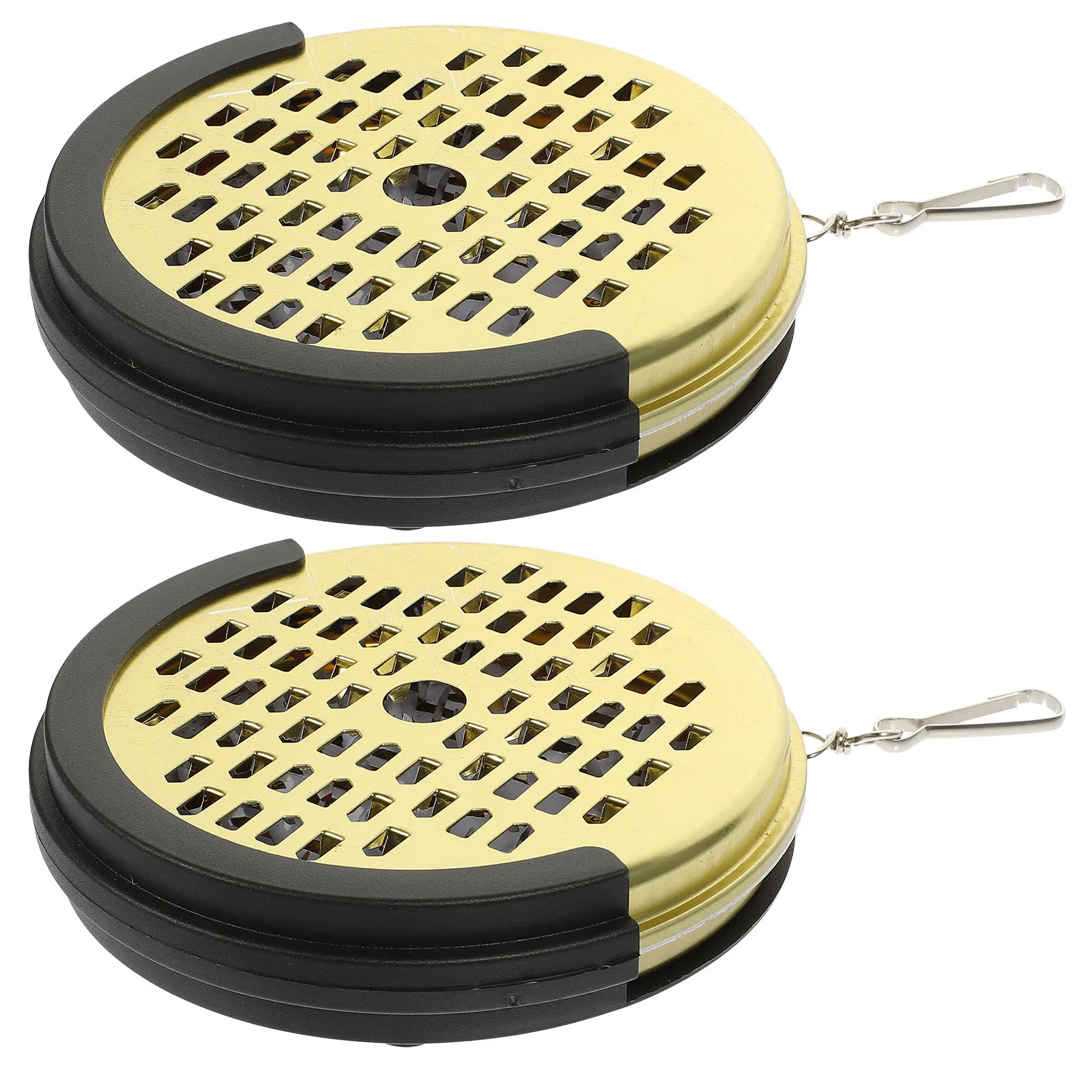 

2pcs Portable Incense Holder Metal Box Lidded Burner For Outdoor Indoor Use Hollow Design Summer Insect Repellent