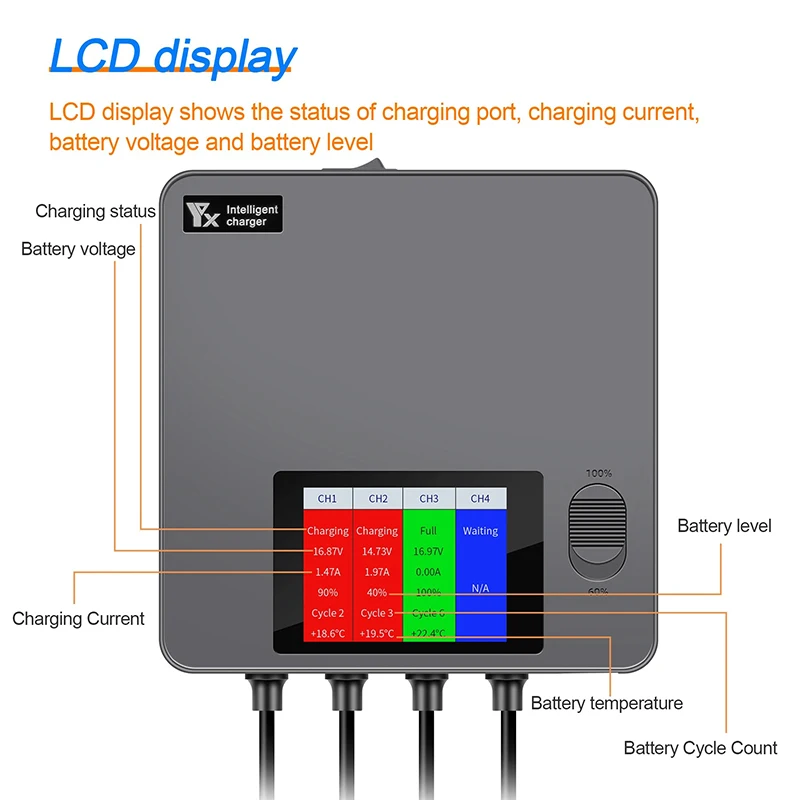 For DJI Air 3/3S Drone Battery Digital Display Charger 6 In 1 Charging Hub Fast Smart Charger With USB Adapter Port Accessories