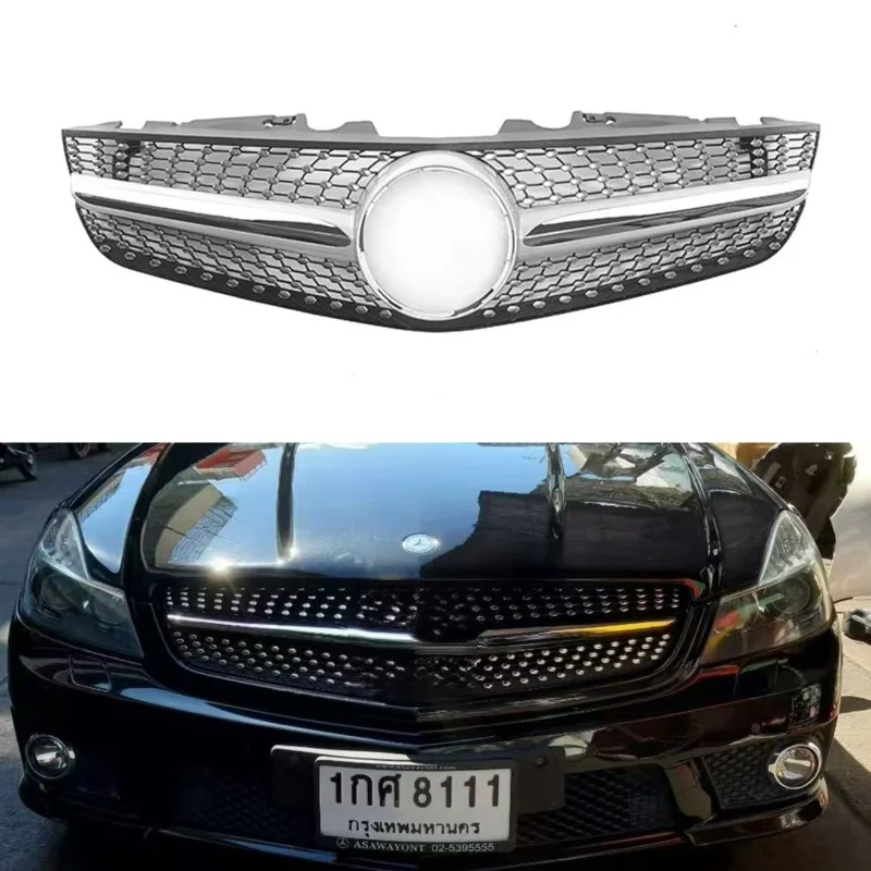 

Racing Grills For SL-class R230 2010 2011 2012 Modified Starry Sky Style Honeycomb Hood Front Grille Original Car Replacement
