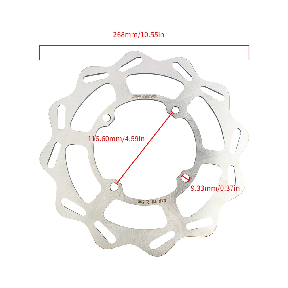 Rotor cakram rem depan sepeda motor, suku cadang Universal Rotor cakram rem depan sepeda motor Kawasaki 270mm KLX KX 450, aksesori modifikasi sepeda motor Trail