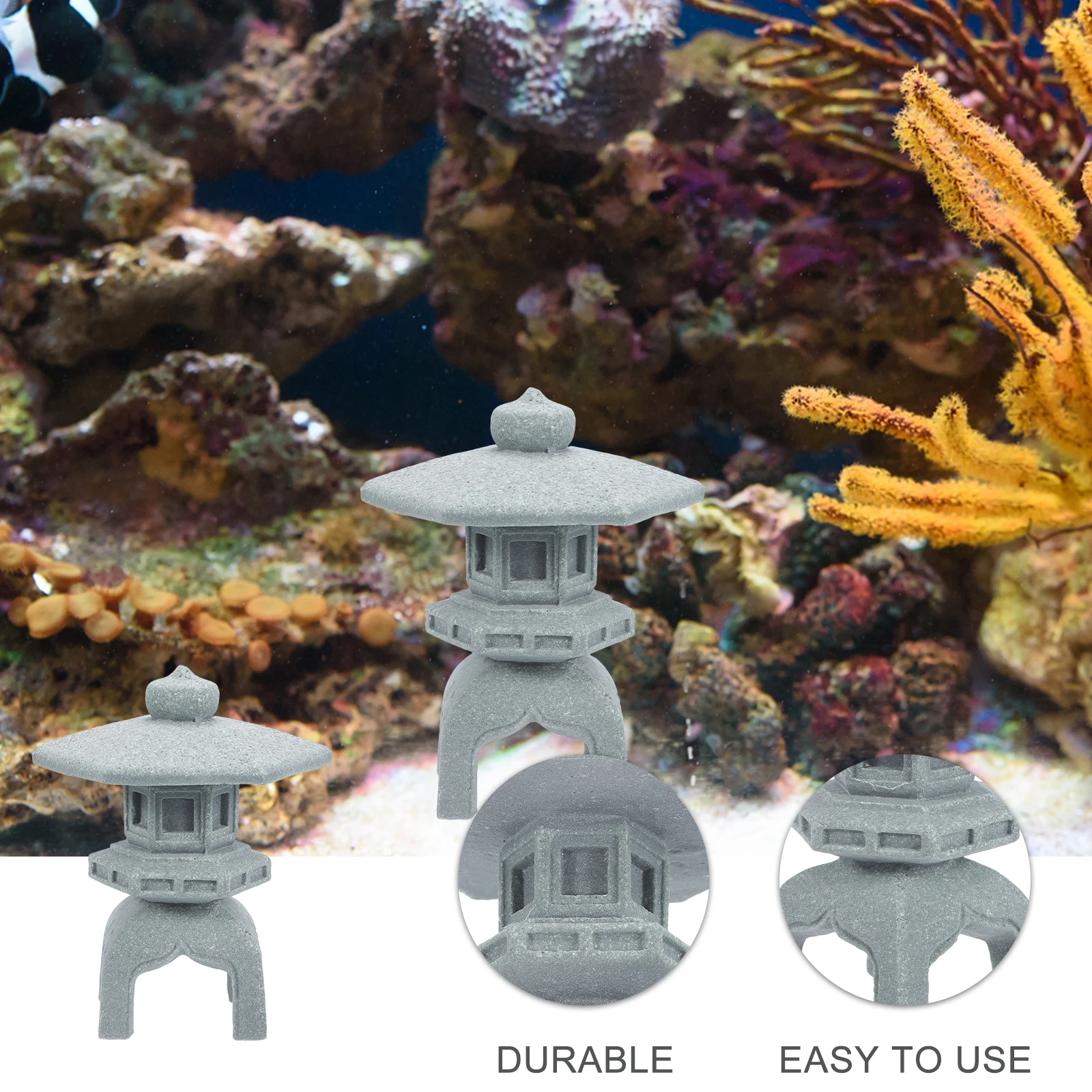 

Stone Lantern Ornaments Mini Pagoda Statue Figurines Bonsai Pavilion Decoration Garden Japanese Desktop Outdoor Indoor Decor
