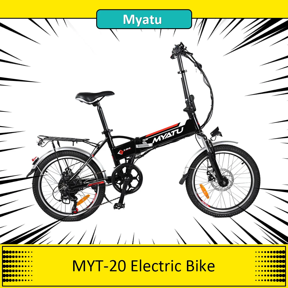 Myatu MYT-20 Electric Bike, 250W Motor, 36V 10.4Ah Battery, 20-inch Tire City Foldable Ebike, 25km/h Max Speed, 30-33km Range