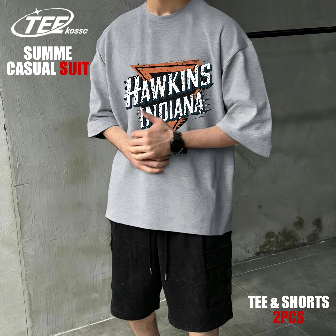 

Футболки с принтом Hawkins Indiana, мужские модные футболки с круглым вырезом, хлопковая свободная одежда, универсальная повседневная уличная одежда унисекс