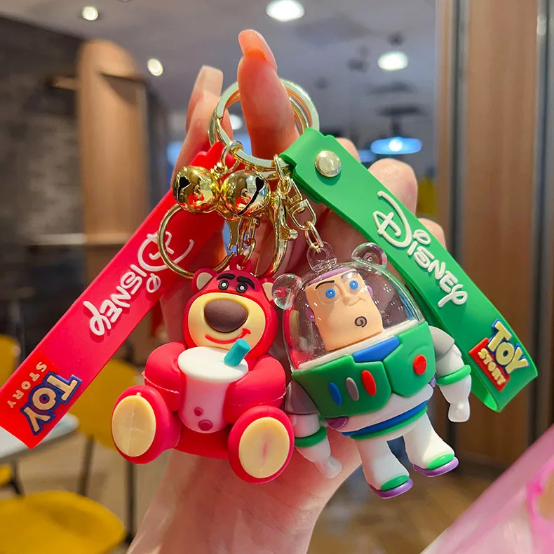 New Toy Story keychain Buzz Lightyear strawberry bear three-dimensional doll pendant couple small gifts wholesale