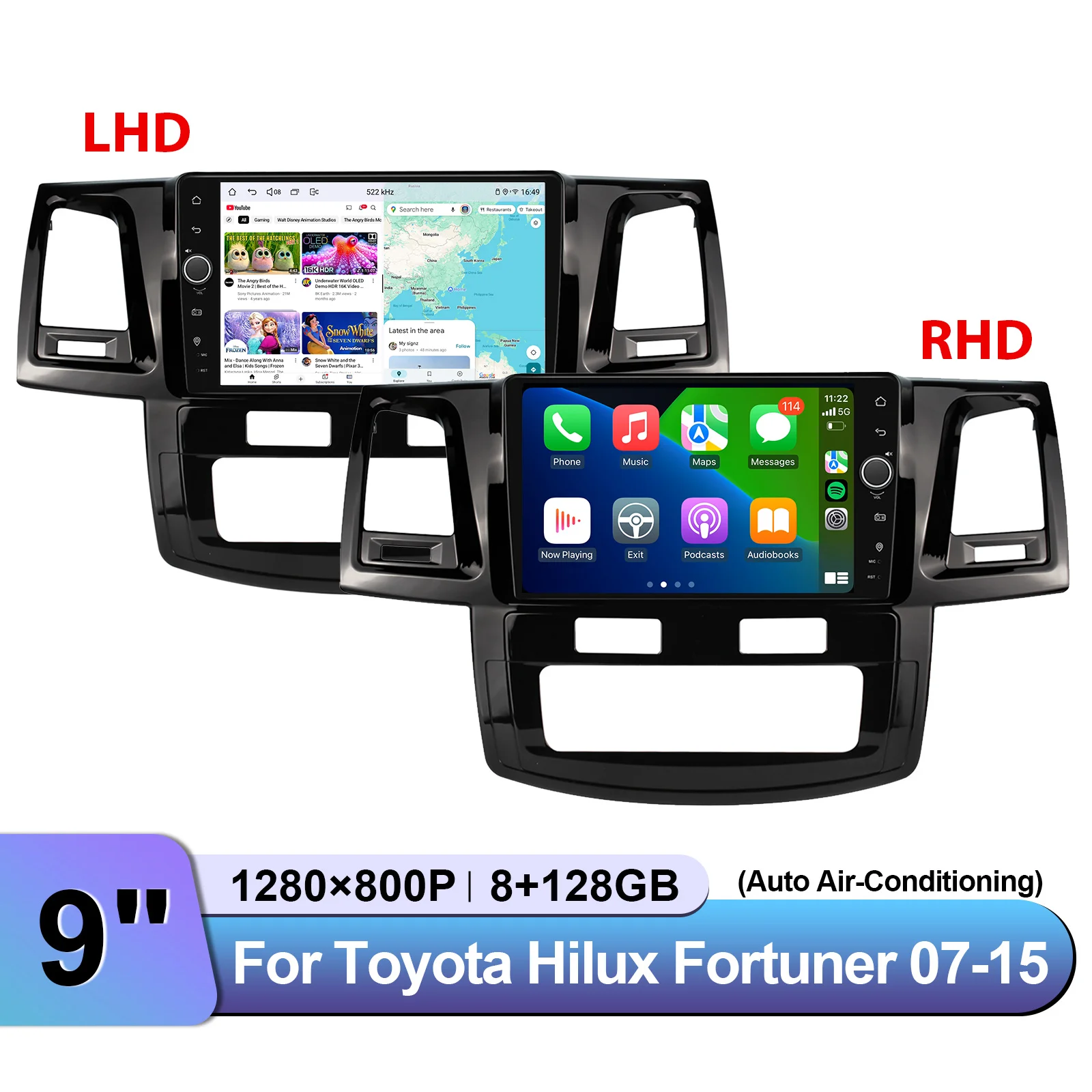 

JOYING 9 Inch Powerful Android 13 Car Stereo Head Unit For Toyota Hilux Fortuner 2007-2015 Multimedia Player With Automatic AC