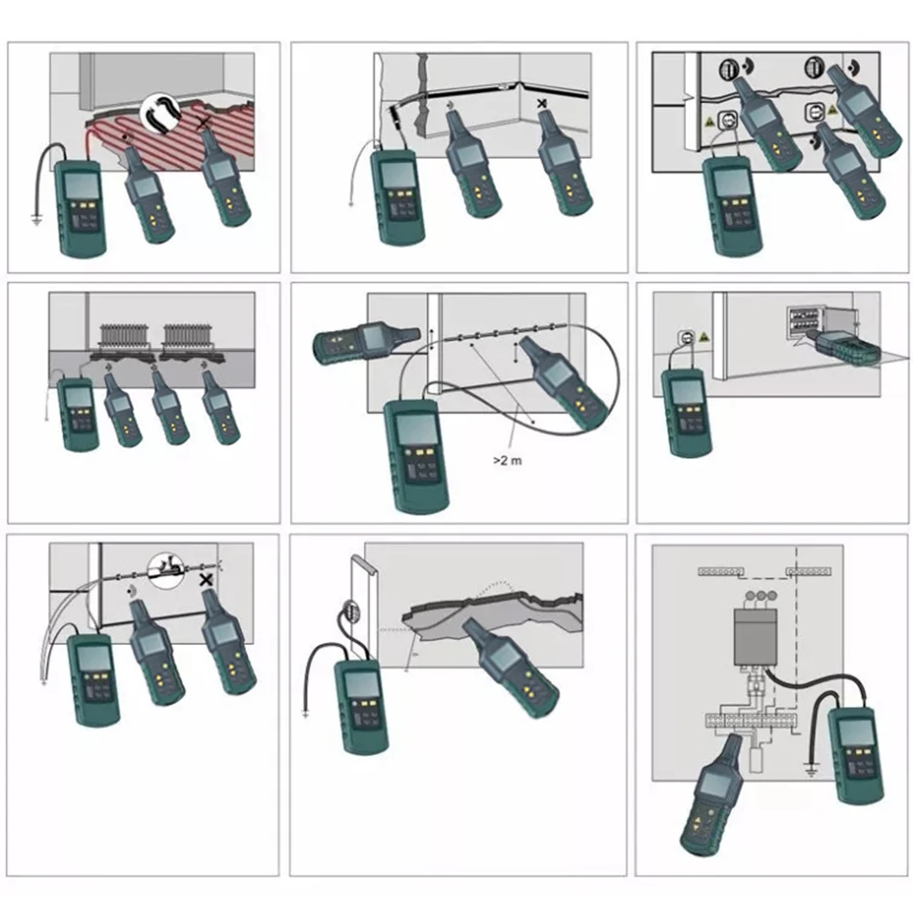 Ms6818 Professionele Lcd-Kabel Tester Draad Tracker Metalen Pijp Locator Detector Lijn Zoeker Tracker Checker Spanning 12-400V