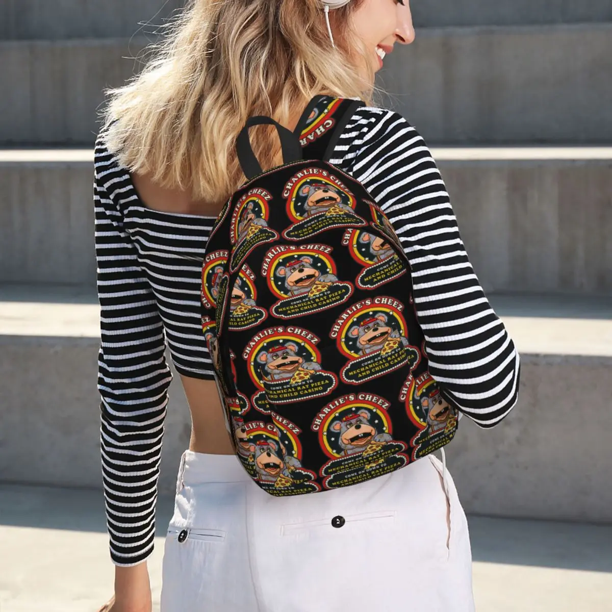 

Mechanical Rat Pizza And Child Casino Student Backpack School Bag Hiking Travel Daypack Men Women Fashion Bookbag Shoulder Bags