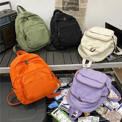 Canvas Women Small Backpack Vintage Feminina School Mini Backpack Women  Bagpack Female Solid Girl Backpack