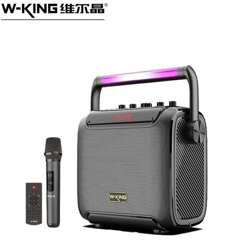 Wking T3 Portable Karaoke Wireless Microphone Bluetooth Speaker RGB Ambient Light Outdoor Subwoofer Party Box Support Recording