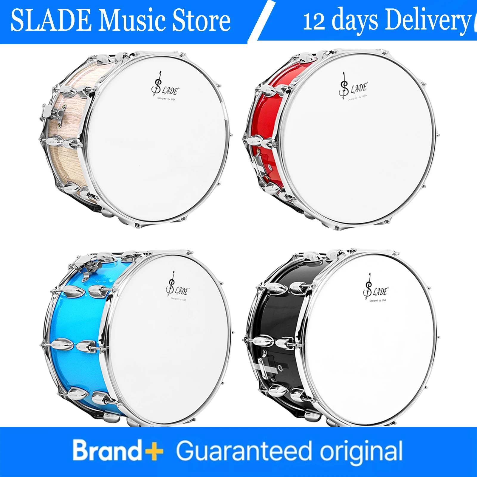 

14x8 Inch Snare Drum Set Percussion Instrument Drum Set with Drumsticks Shoulder Strap Drum Key for Students Beginner