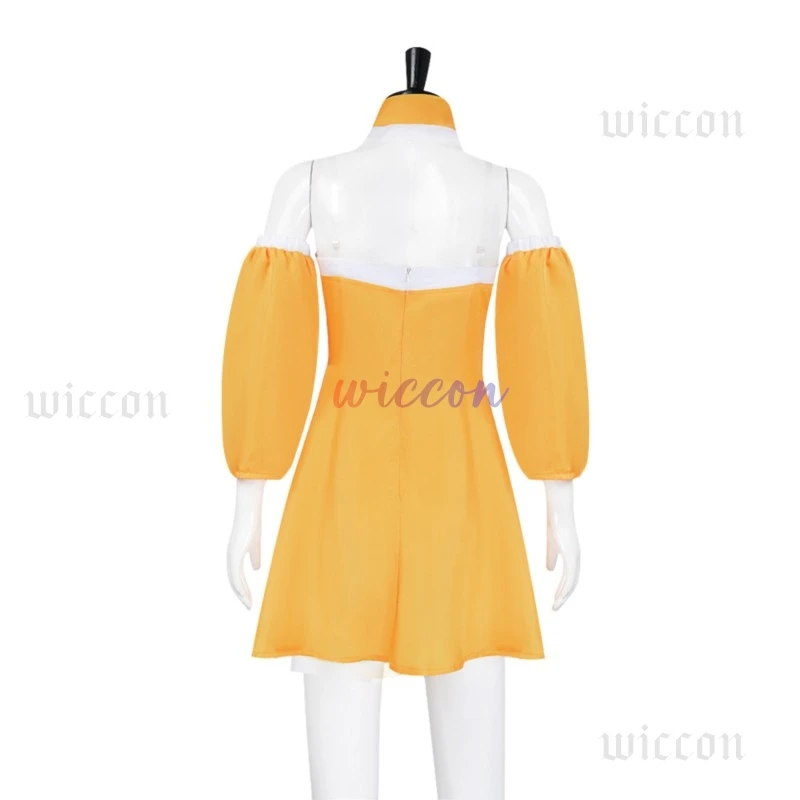 Levy McGarden COS Anime FAIRY TAIL COS # @ # @(() Abito da donna giallo con parrucca blu, completo da gioco di ruolo per donna ragazza^%$ #