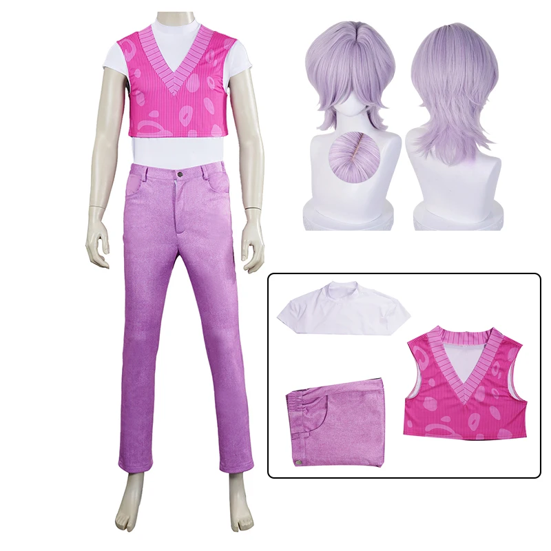 

Mystery Cosplay Costume Mystery Wig Men Halloween Carnival Party Role Playing Suit Outfit For Adult