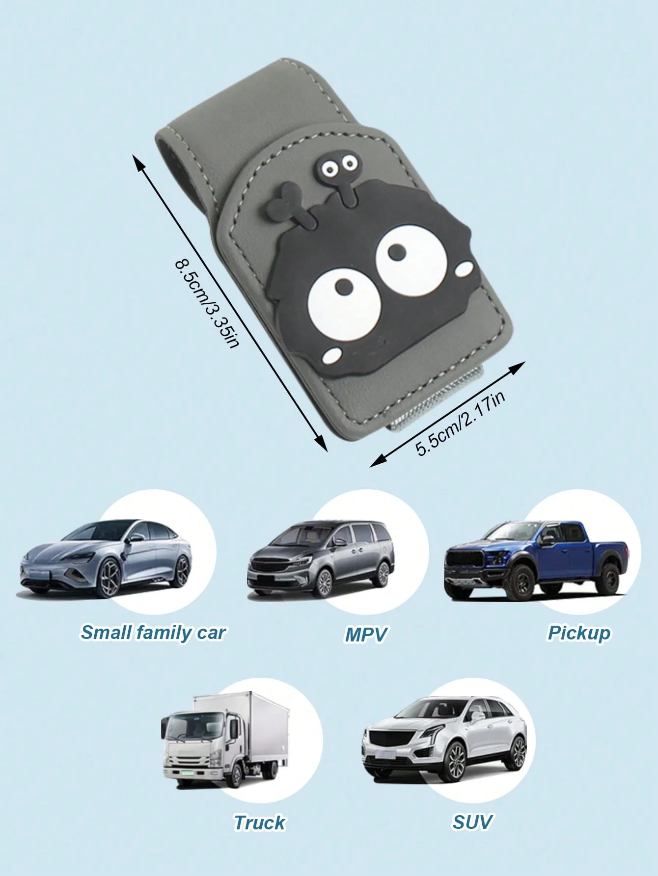 حامل نظارات السيارة المغناطيسي اللطيف على شكل فحم - مشبك واقي من الشمس من جلد البولي يوريثان مع مغناطيس قوي، نظارات شمسية للمتاجر وبطاقات الهوية، خدش #6