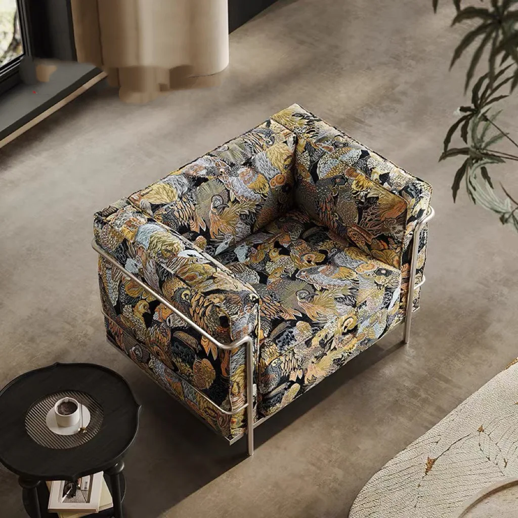 Divano da soggiorno moderno e semplice in tessuto, divano antico pigro in fila diritta