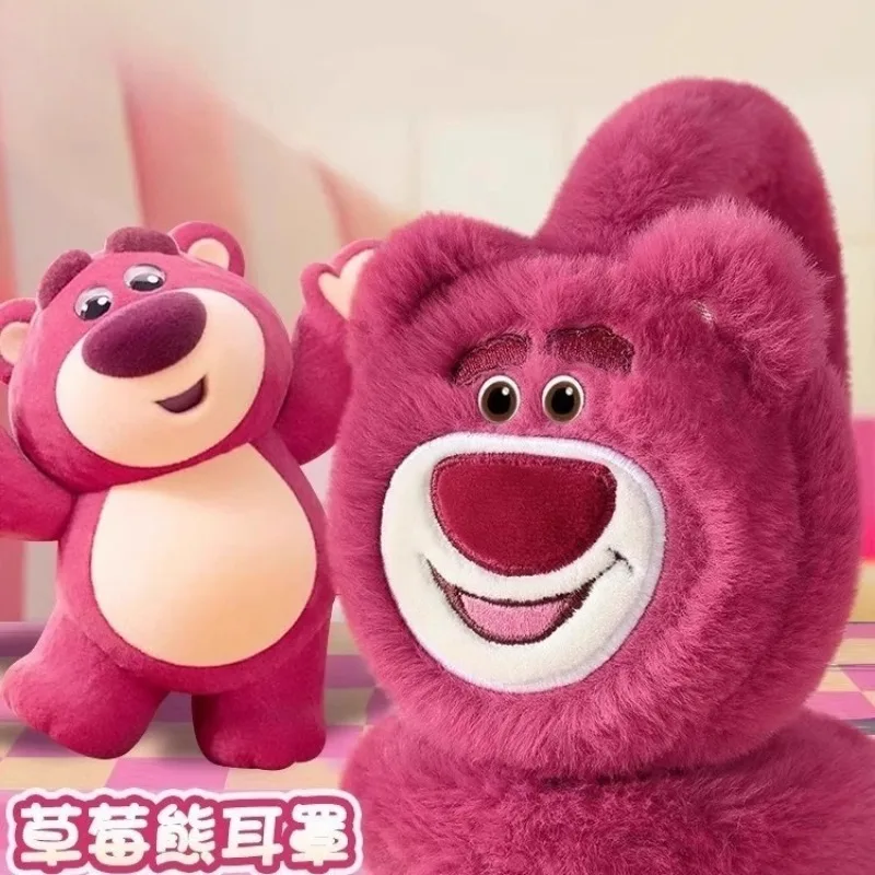 Disney fraise ours chapeau écharpe intégrée femmes chaud polaire automne et hiver nouvelle écharpe enfants fille