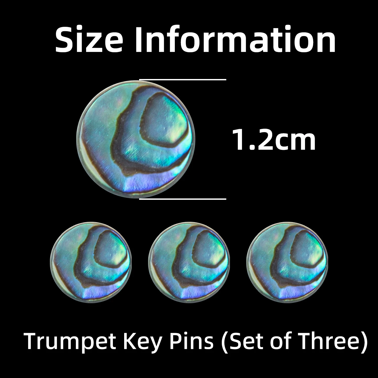 وسادات مفاتيح أداة البوق المسطحة B، وسادات مفاتيح ميكا سوداء اللؤلؤ/وسادات أم اللؤلؤ البيضاء، مجموعة من ثلاث قطع