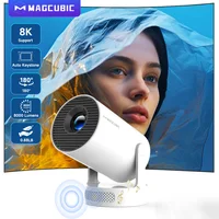 Magcubic 8K HY300 Pro + proyector con altavoz incorporado de 5W 1280*720P Android 14 8000 lúmenes Wifi6 BT5.4 proyector portátil para exteriores