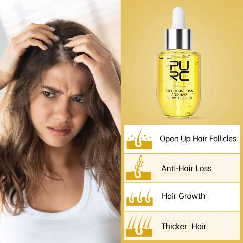 PURC Fast Hair Growth for Men Women Ginger Grow Hair Oil Care Anti Hair Loss Scalp Treatment Serum Products Beauty Health 2023