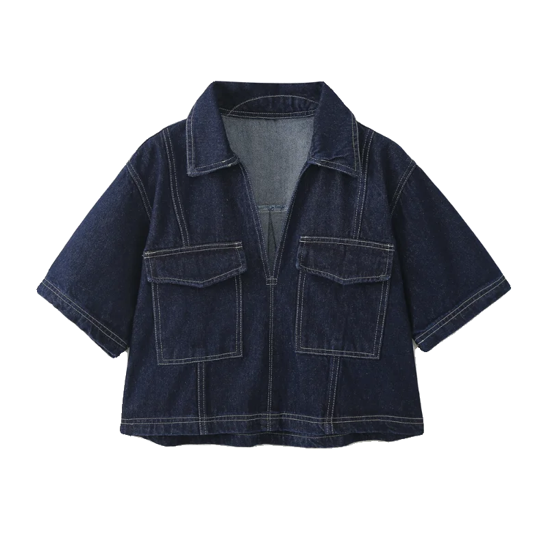 

ZBZA Spring New Women's Faion Casual Versatile ort Denim irt Street Sle Regular Length Polyester Fiber