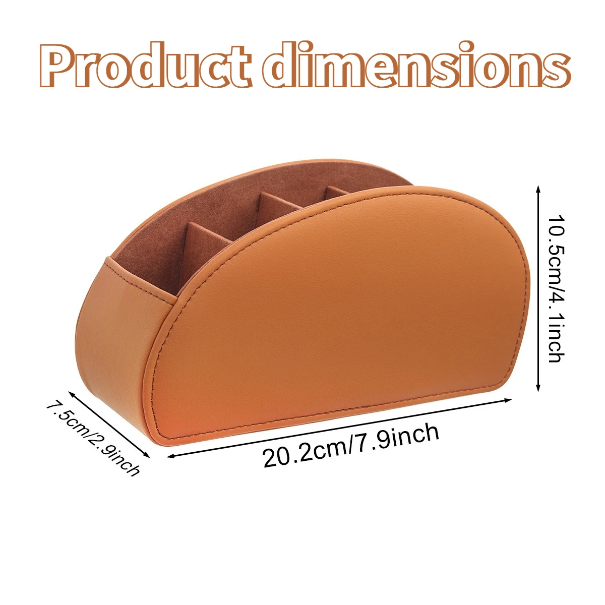PU Leather Remte Control Organizer 5-Compartments Bedside Tasble Caddy for Remotes Glasses, Pens Makeup Desktop Storage Box