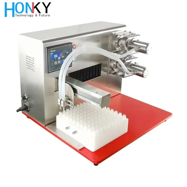 Tabletop lab type filling machine liquid 96-deep-well plate filling machine with high precision pump for reagent