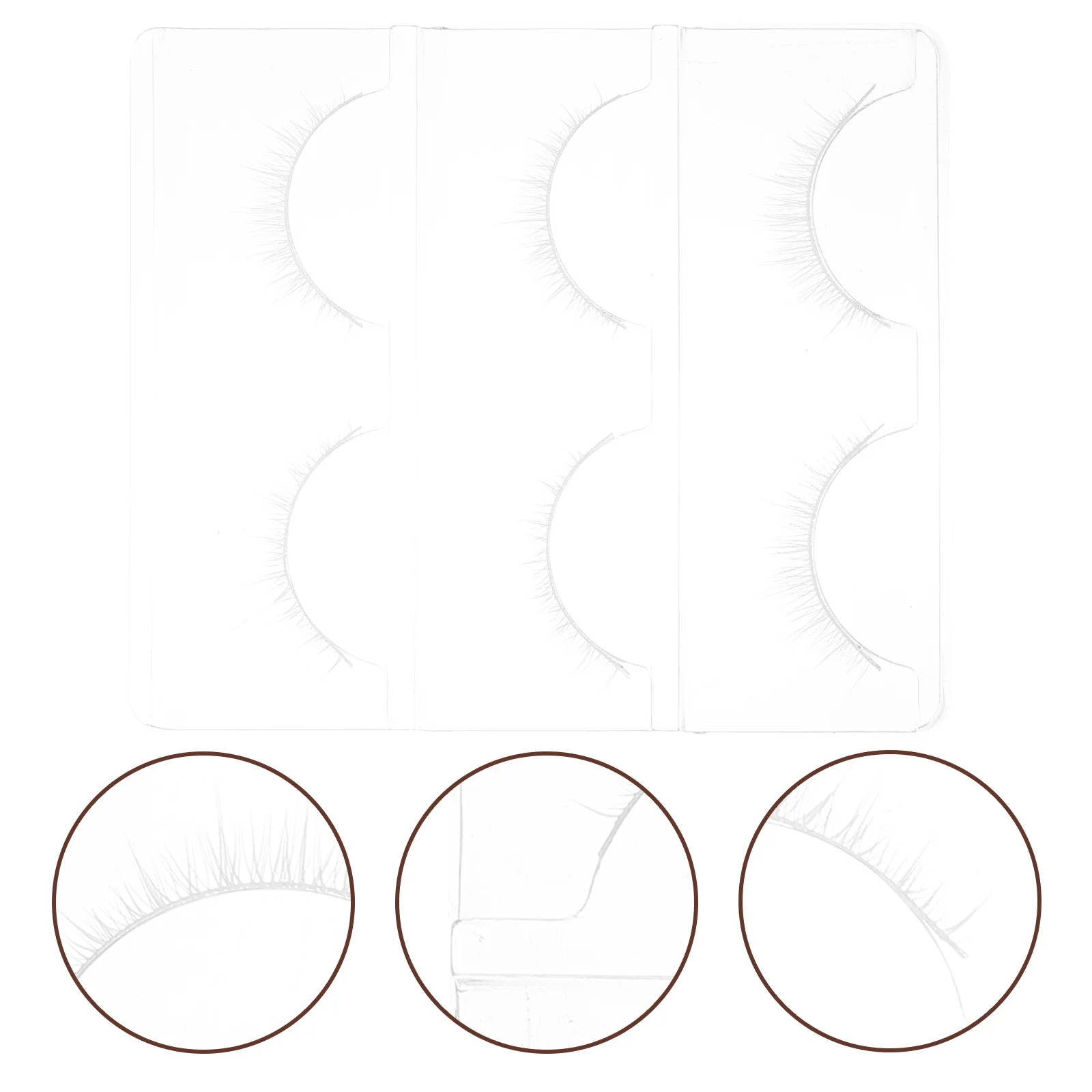 3 أزواج من الرموش الصناعية البيضاء ذات المظهر الطبيعي ملحقات الرموش الصناعية لحفلات الهالوين أزياء الماكياج DIY إكسسوارات الموضة النسائية