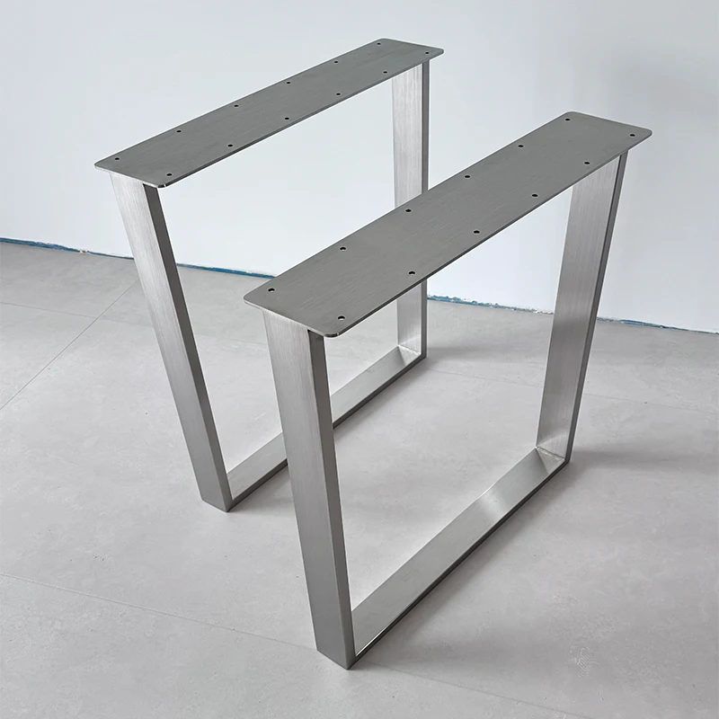 

Solid wood large board bracket table foot stainless steel dining