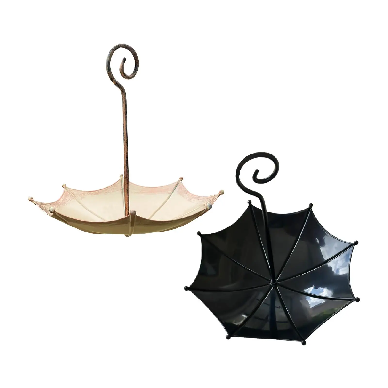 Multifunctional Umbrella Shaped Birdfeeder Metal Hanging Outdoor Bird House Feeder for Patio Garden Bird Enthusiasts