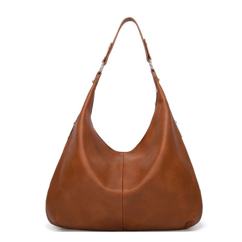 

Genuine Cowhide Leather Vintage Tote Bag for Women Large Capacity Shoulder Handbag Soft Leather Underarm Commuting Versatile