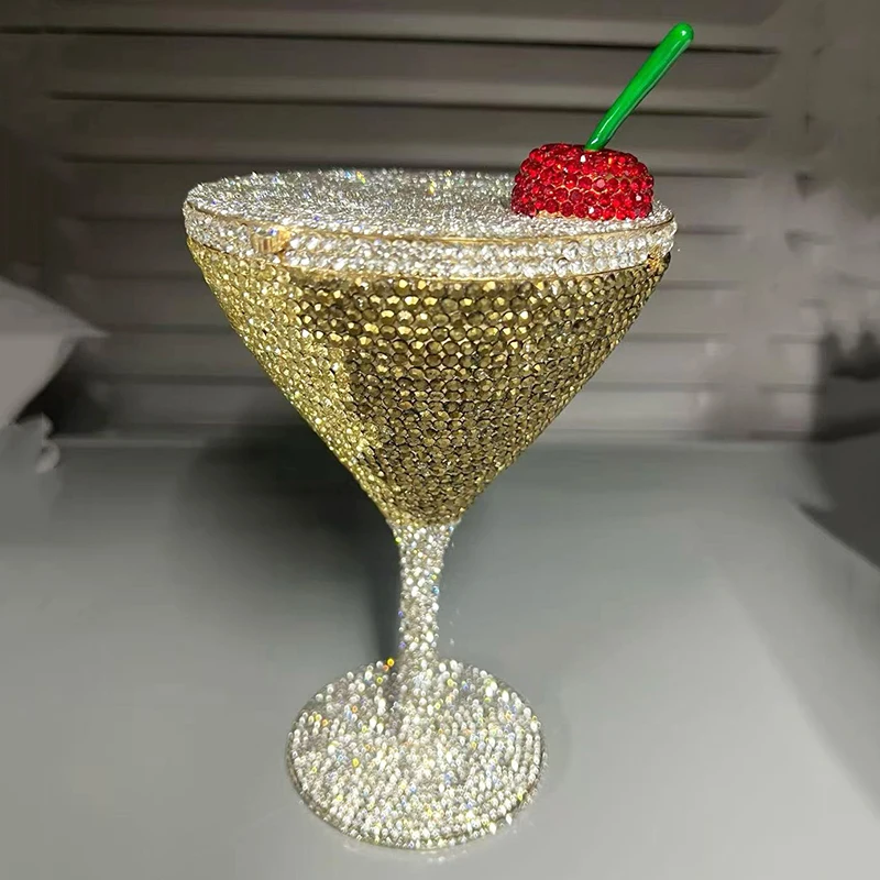 

Новая вечерняя сумка-клатч Martini Diamond WHTUOHENG, клатчи с кристаллами, женские клатчи для вечеринок, вечерние сумочки, сумки с стразами