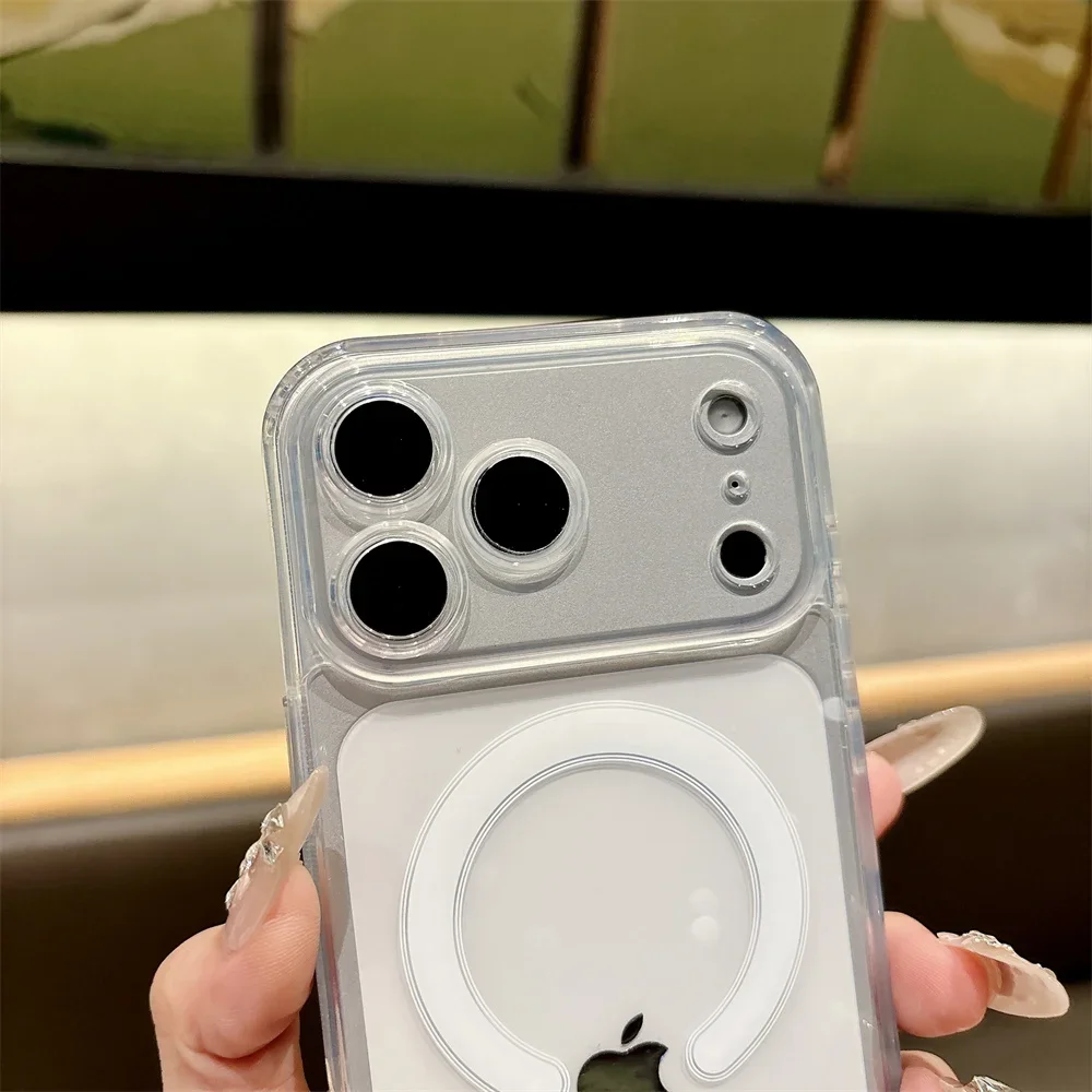 Luxuriöse MagSafe Magnetische Handyhülle für iPhone 17 Pro Max 17 Air 16 Pro 15 14 13 12 11 Transparente Stoßfeste Schutzhülle – Detail 6