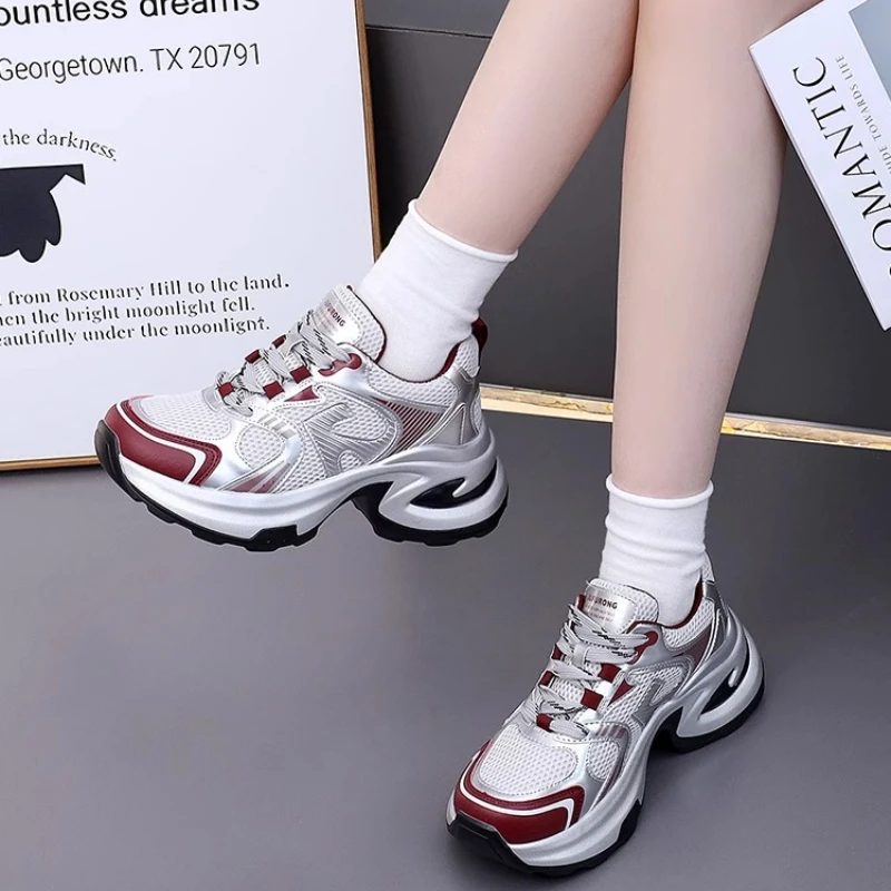 

New round headed sponge cake height increasing versatile casual sports shoes for women