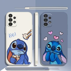 Stitch Cartoon Angel Lilo For Samsung A24 34 14 54 13 23 73 33 53 03 02 22 72 52 S Core 5G 4G Liquid Rope Phone Case