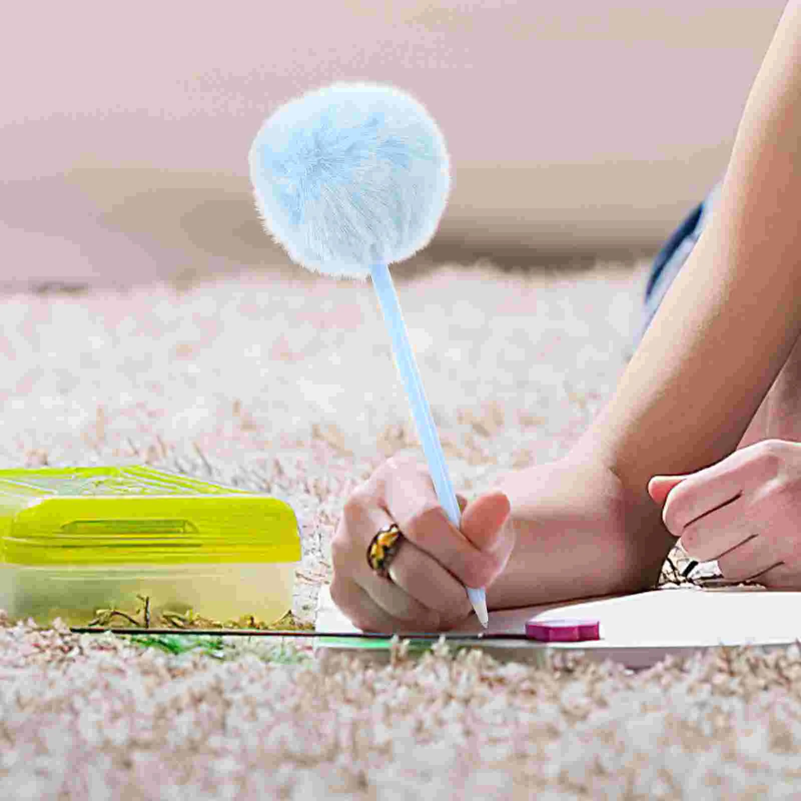 Imagem -03 - Hair Ball Writing Fountain Pen Fluffy Canetas para Meninas Esferográfica Decorativa Plush Novidade Estudantes Portáteis Pcs