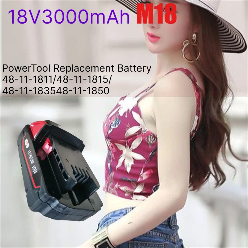 Batteria di ricambio al litio 5S1P 3.0Ah 18V per utensili elettrici della serie Mwuk M18, pacco batteria ricaricabile ad alta capacità da 3000mAh, protezione multipla del circuito di sicurezza,