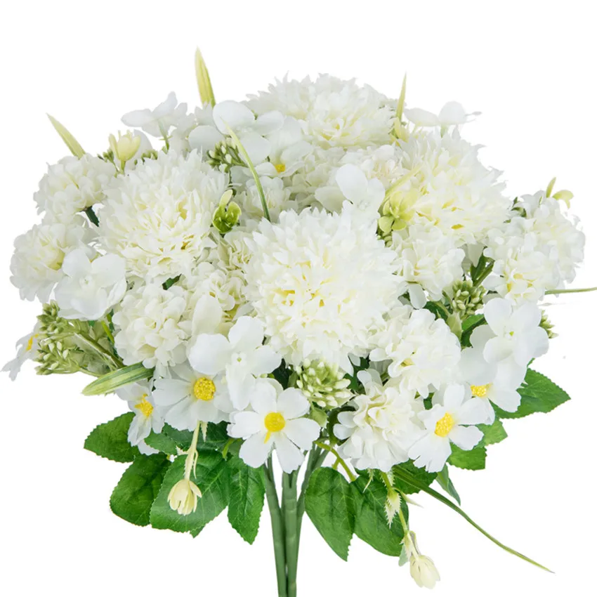Künstliche Blumen Seidenlila Kugelchrysantheme Hochzeitskranz Heimdekoration Festival-Deko DIY-Geschenke Brautsträuße Gartenparty – Detail 3
