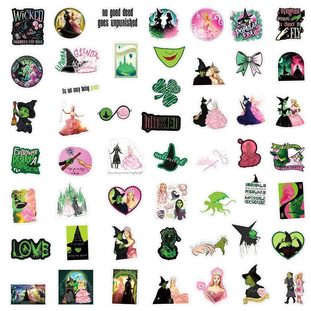50Pcs Cool Wicked Cartoon Stickers Magic Whitch Movie Decals DIY Notebook Suitcase Laptop Waterproof Graffiti Sticker Pack