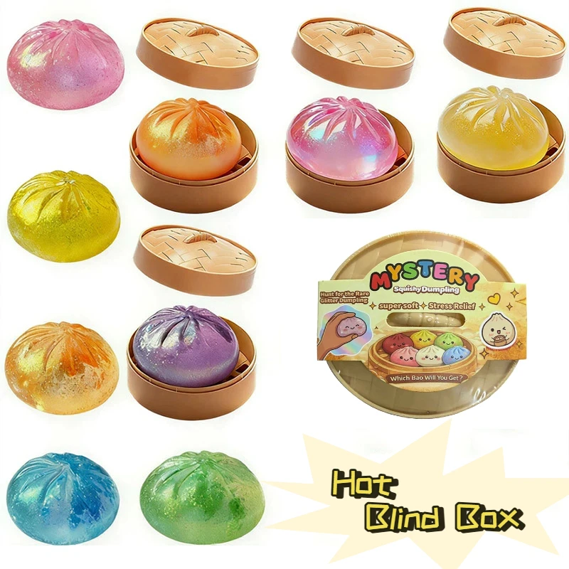 Glitter Giant Dumpling Squishy Slow Rising Simulation Bun Squeeze Random Color Blind Mystery Box Stress Relief For Kids Adults