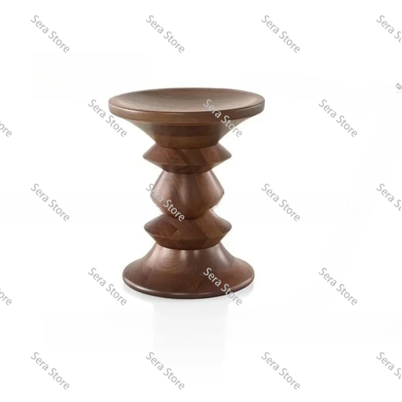 Modern Simple Solid Wood Chair Stool Leisure Ottoman Side Table for Home Living Room