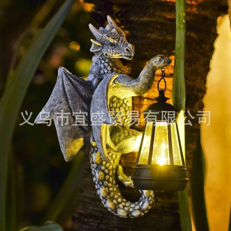 

Hot Sale Dinosaur Chandelier Solar Light Decorative Ornaments Home Garden Design Dragon Pendant Decoration Garden Luminous Light